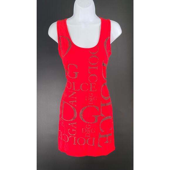 Dolce and Gabbana Vintage women's red sleveless dress Sz XL Made In Italy - Picture 1 of 6